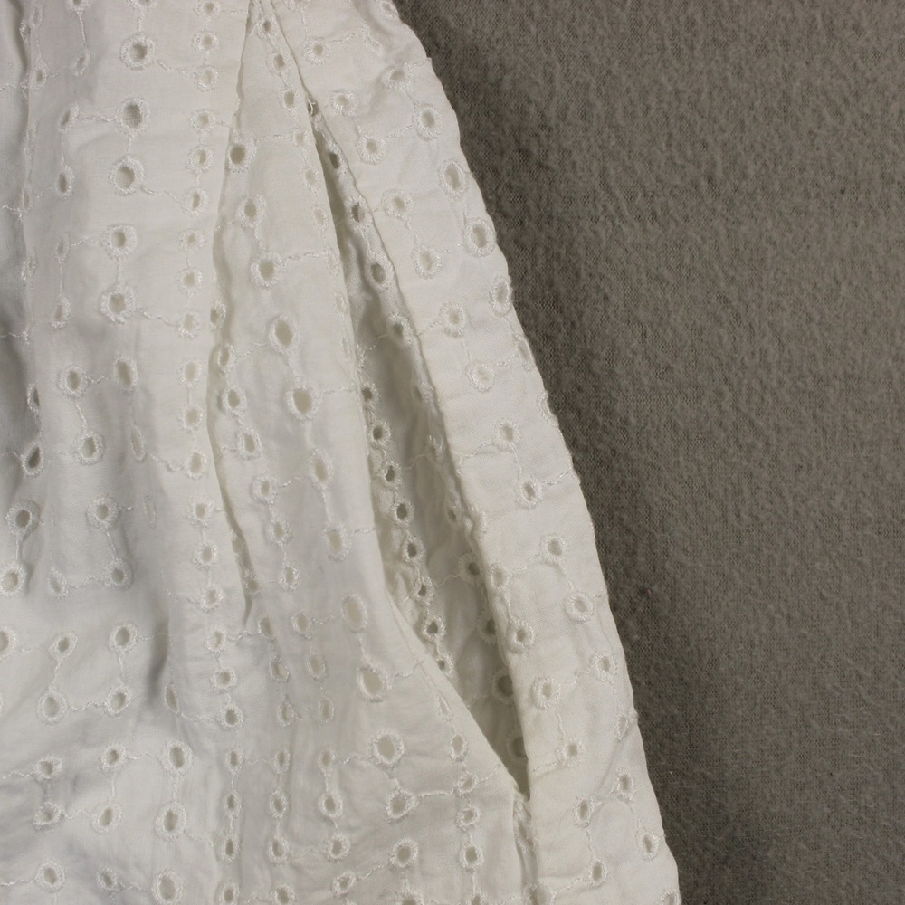 Banana Republic Eyelet Shift Dress Womens 10 White Excellent Cotton Sleeveless - Picture 3 of 11
